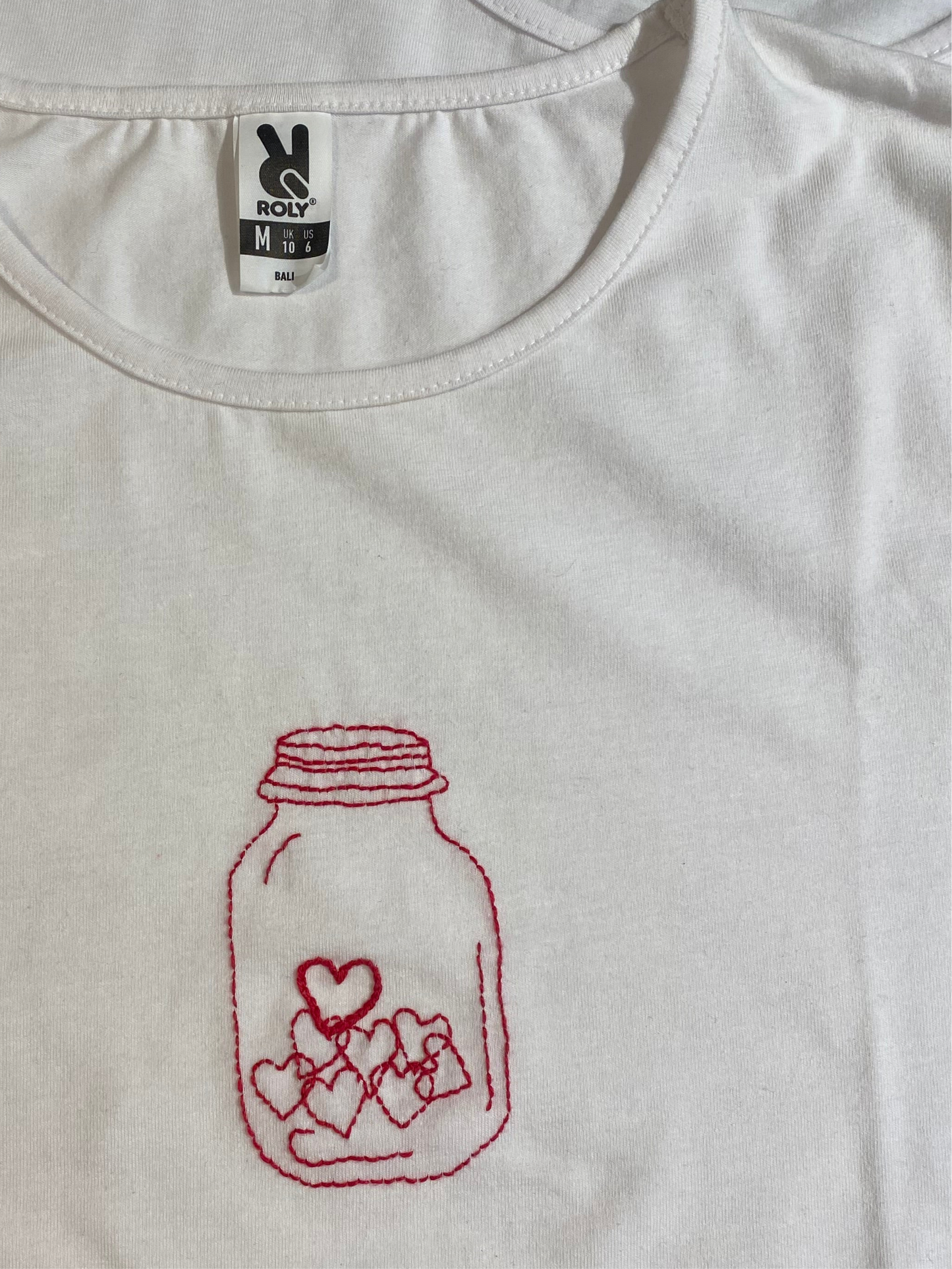 T-SHIRT RICAMATA VASO DI CUORI - MaresanaLab