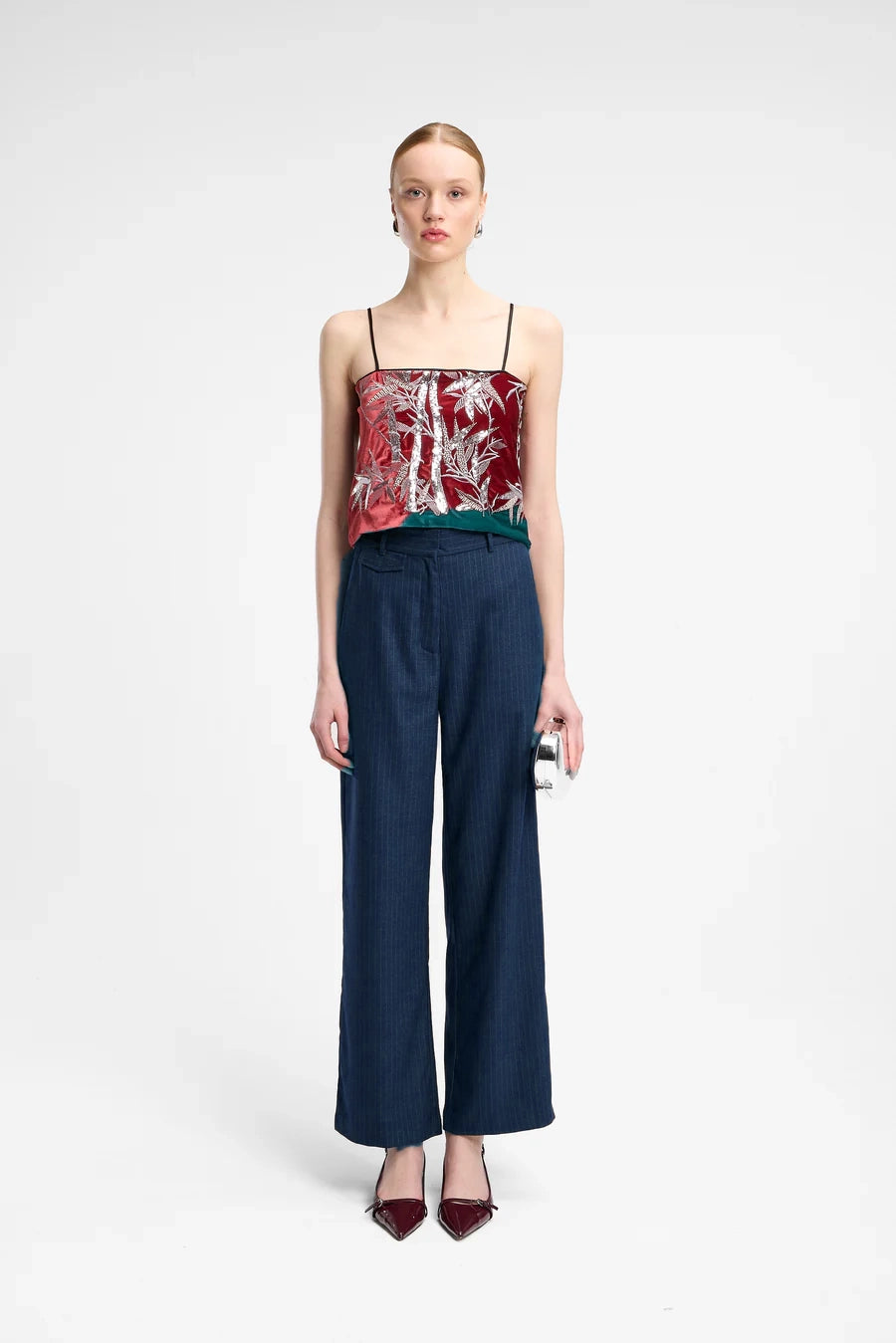 Pantalone dritto in gabardina gessata - MaresanaLab