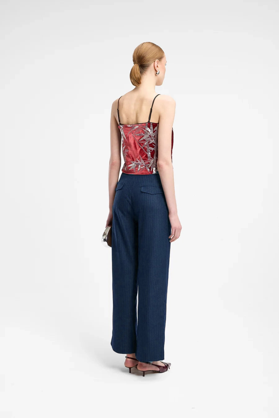 Pantalone dritto in gabardina gessata - MaresanaLab