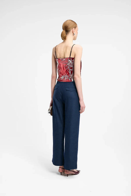 Pantalone dritto in gabardina gessata - MaresanaLab