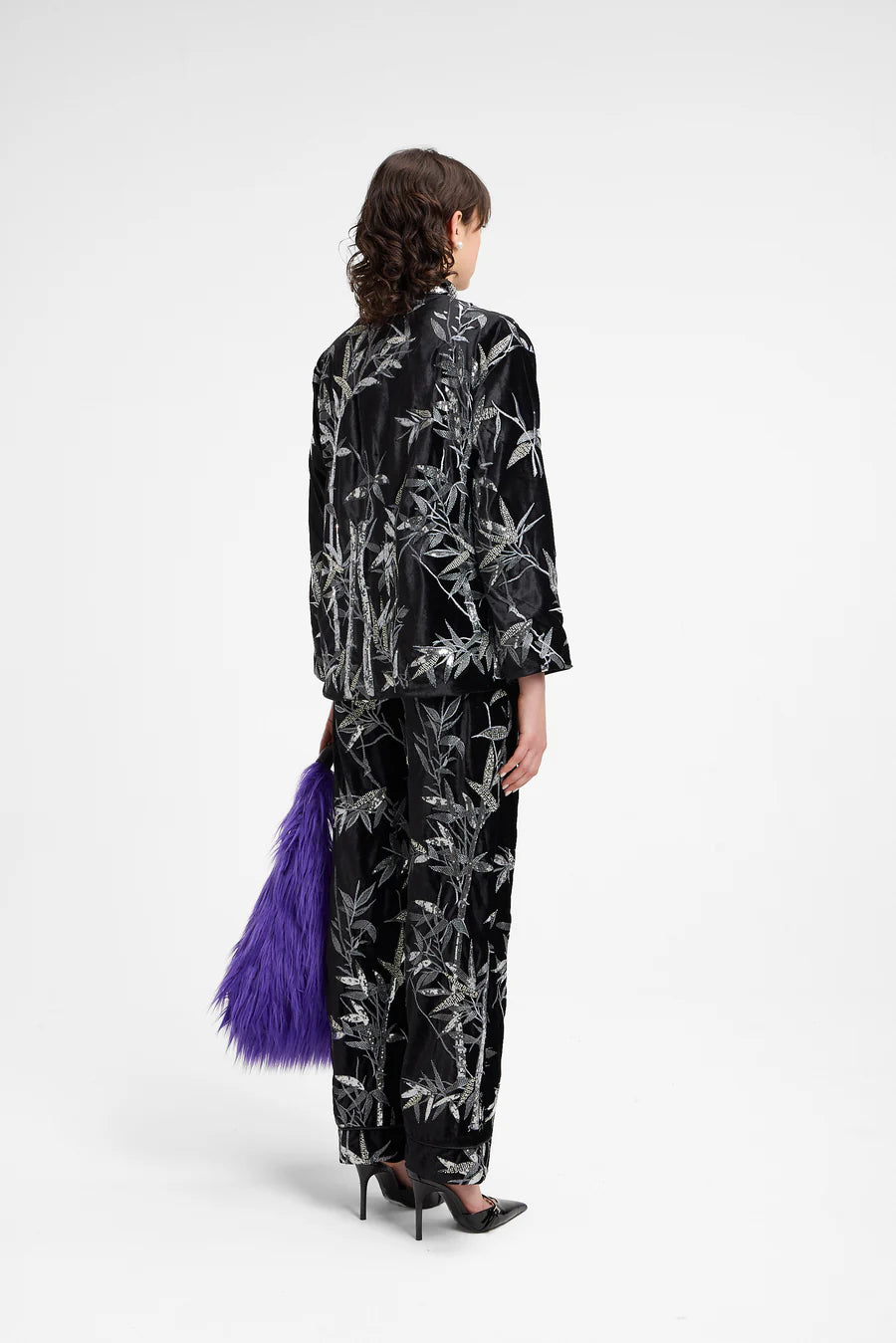 Pantalone pigiama in velluto ricamato - MaresanaLab