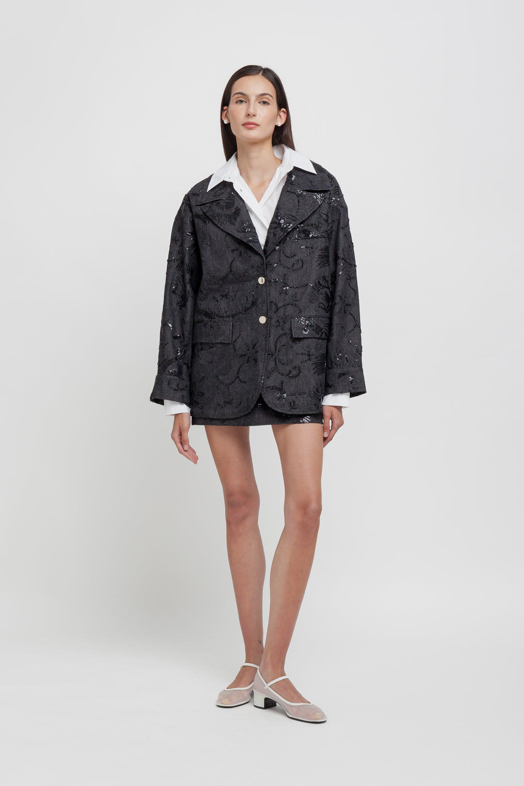 GIACCA IN DENIM LAVORATO