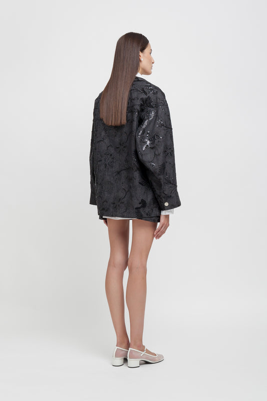 GIACCA IN DENIM LAVORATO