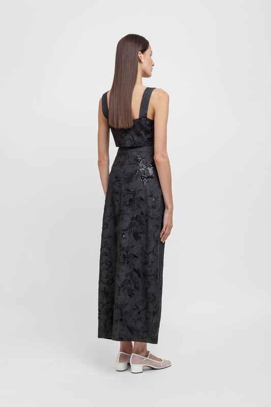 TOP IN DENIM LAVORATO