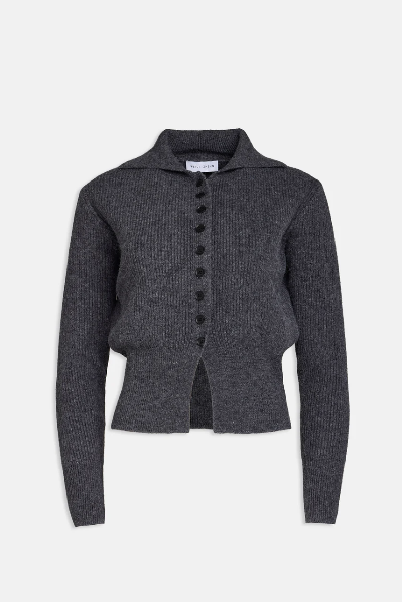 Cardigan fittato in maglia